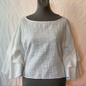 Anthropologie Lilka Ruffled Crop Top NWT Sz L